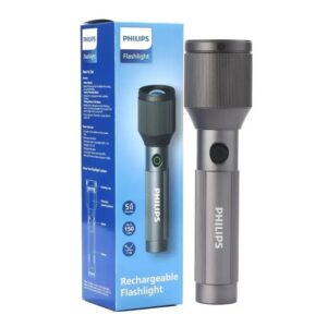 Philips Aircraft Aluminium Alloy 22cms Zoom LED Rechargeable Flashlight / Torch – SFL214