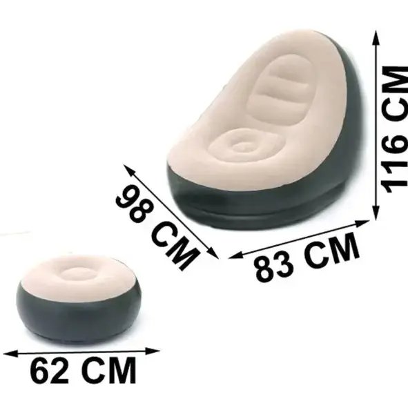 Inflatable Sofa Chair with Foot Stool And Pump - Image 2