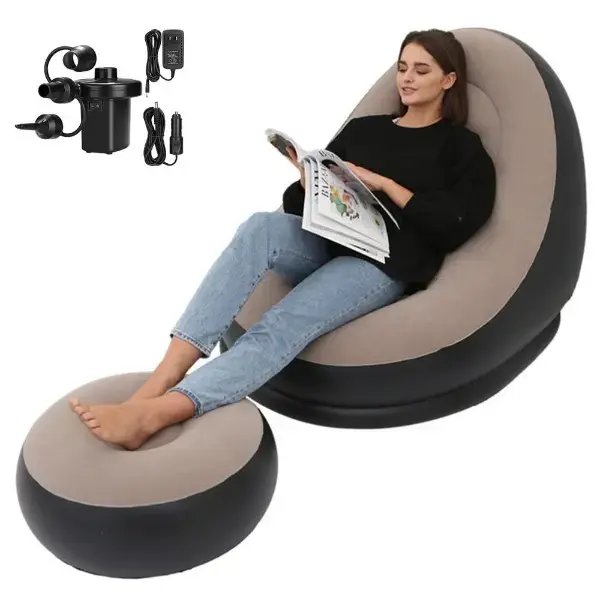 Inflatable Sofa Chair with Foot Stool And Pump - Image 3